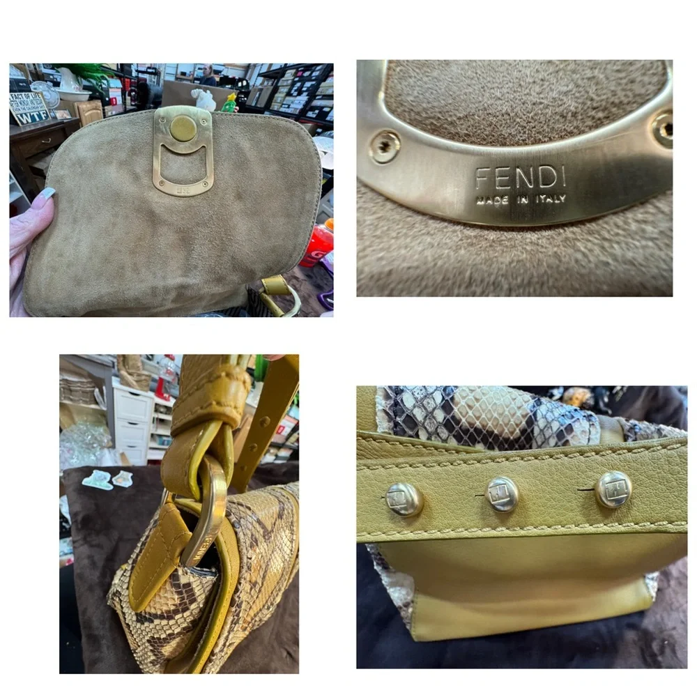 Authentic Fendi Python and Leather Shoulder Bag - Picture 9 of 12